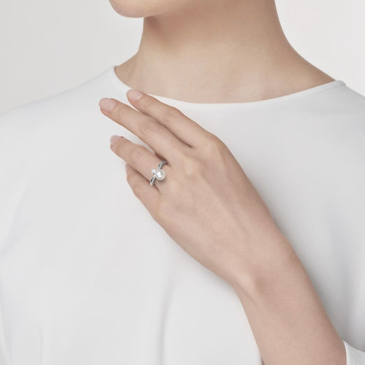 Carave Paris Pearl Solitaire Crossover Ring