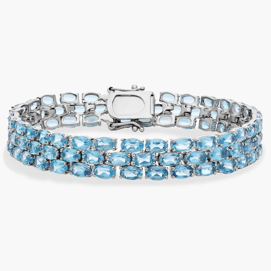 Carave Paris Blue Topaz Multi Row Tennis Bracelet