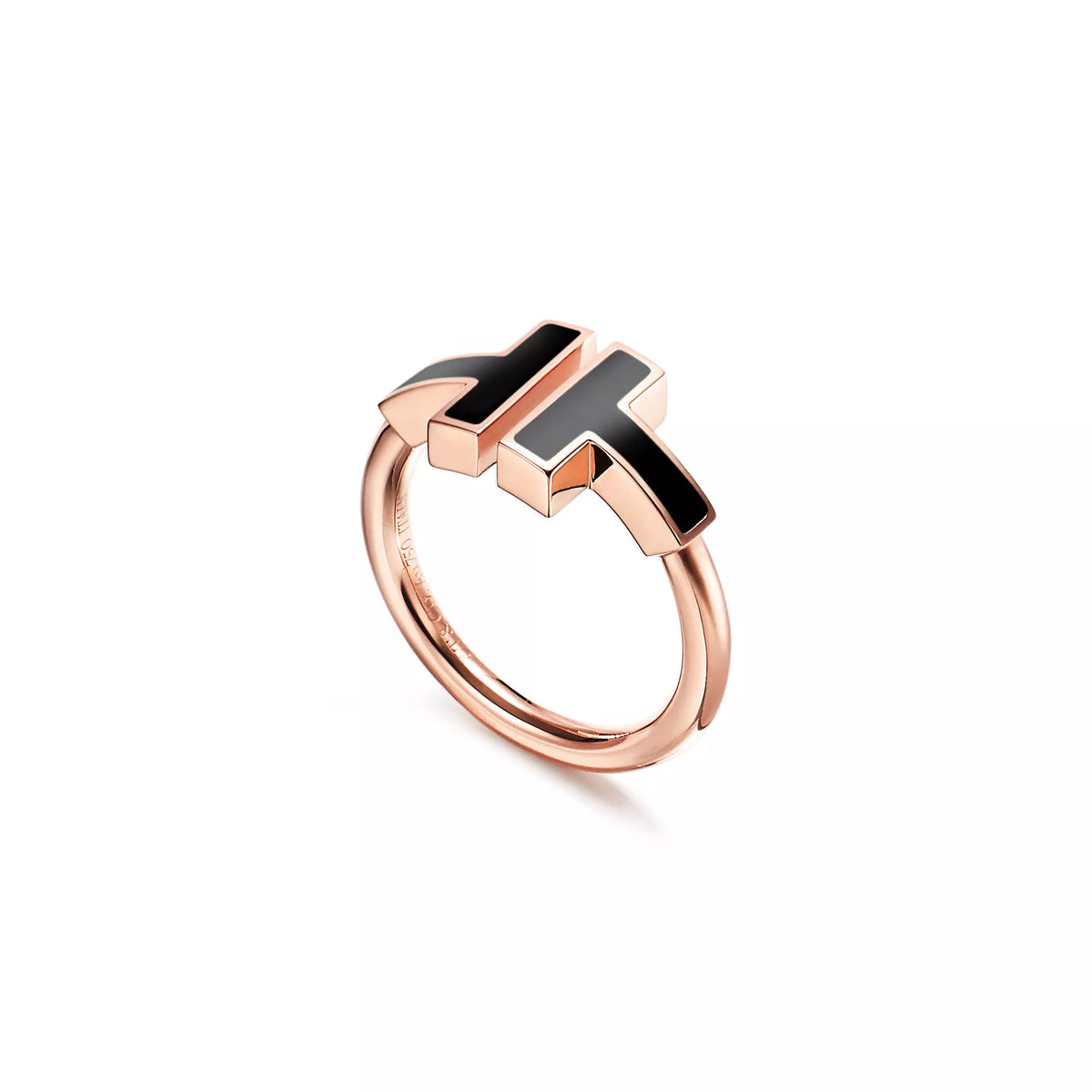 Carave Paris Black Enamel Double T Ring