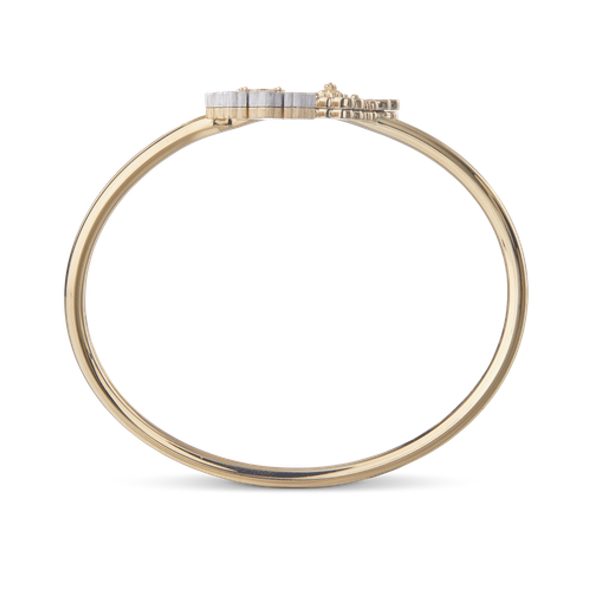 Carave Paris Black Enamel Floral Open Cuff Bangle