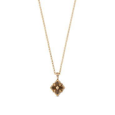 Carave Paris Black Enamel Quatrefoil Pendant Necklace