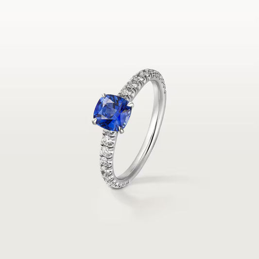 Carave Paris Blue Cushion Halo Ring