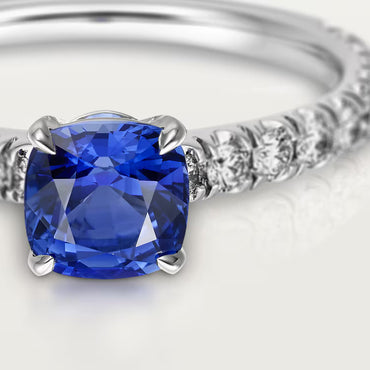 Carave Paris Blue Cushion Halo Ring