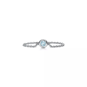 Carave Paris Blue Topaz Bezel Chain Ring
