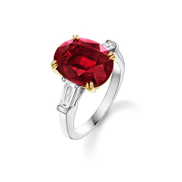 Carave Paris Cushion Cut Ruby Classic Engagement Ring