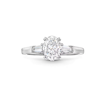 Carave Paris Oval Cut Diamond Three Stone Engagement Ring