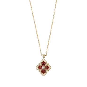 Carave Paris Crimson Floral Medallion Pendant Necklace