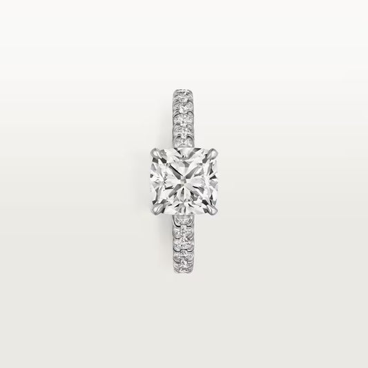 Carave Paris Cushion Solitaire Pavé Ring