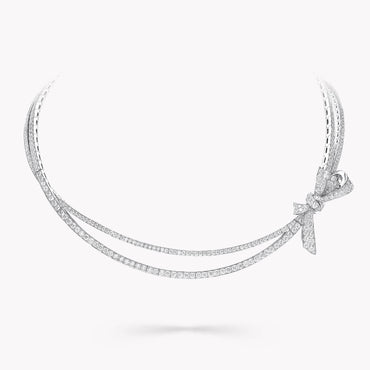 Carave Paris Diamond Bow Double Layer Collar Necklace