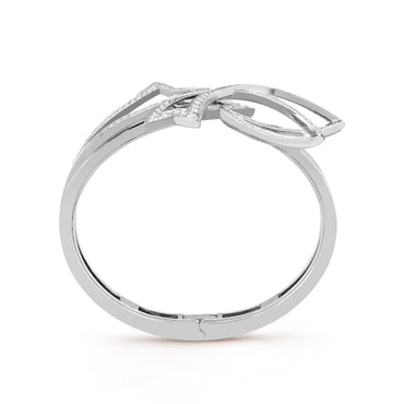 Carave Paris Diamond Lotus Ribbon Openwork Bangle Bracelet
