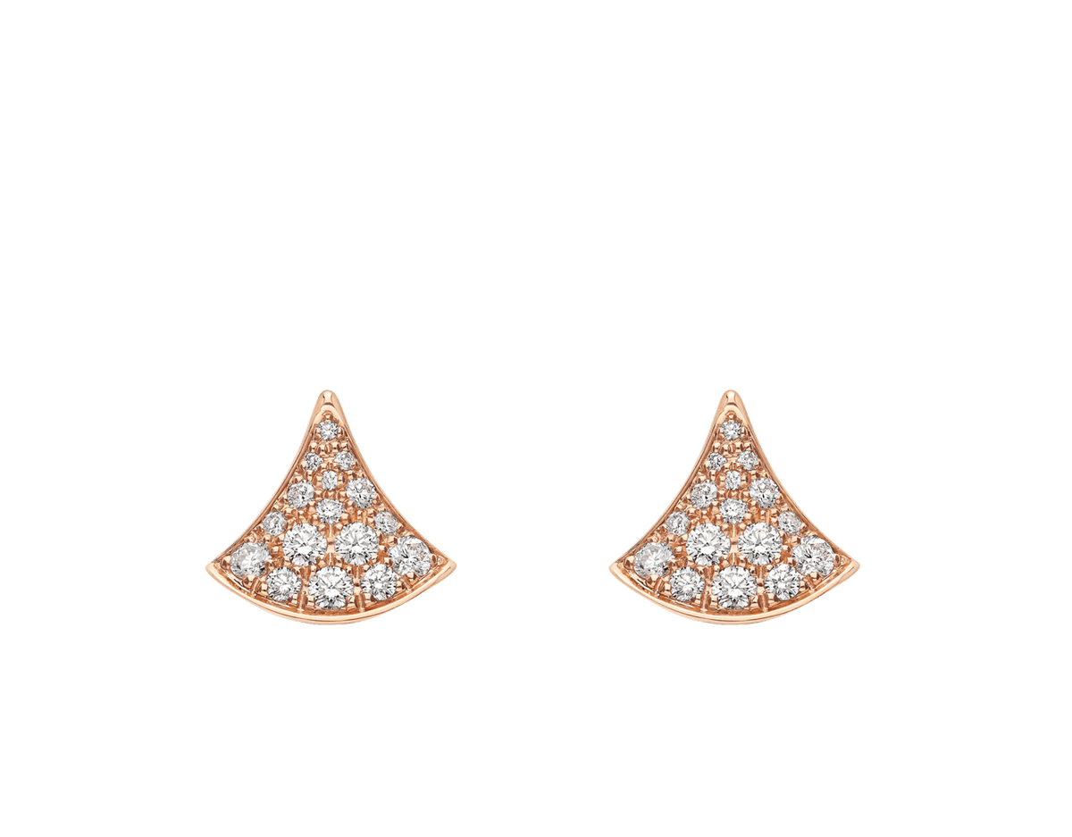 Carave Paris Diva Diamond Fan Stud Earrings in Rose Gold