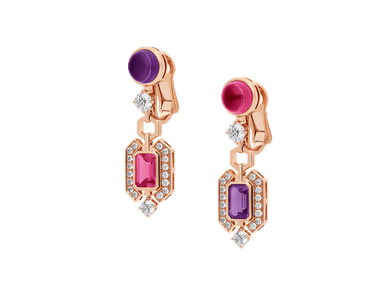 Carave Paris Diva Gemstone Diamond Drop Earrings in Rose Gold