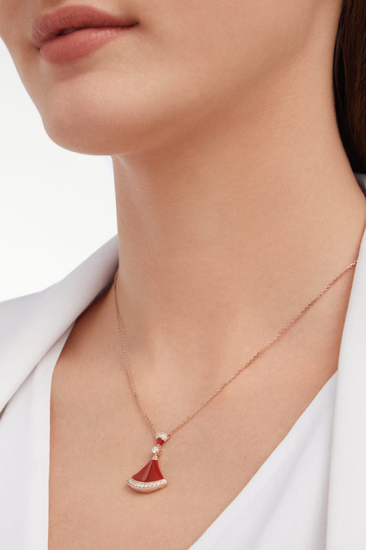 Carave Paris Diva Ruby & Diamond Pendant Necklace