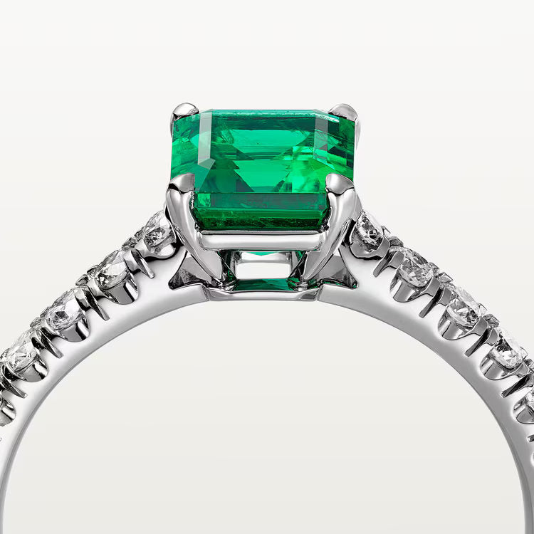 Carave Paris Emerald Cut Green Solitaire Ring