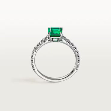 Carave Paris Emerald Cut Green Solitaire Ring