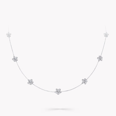 Carave Paris Floral Diamond Station Necklace