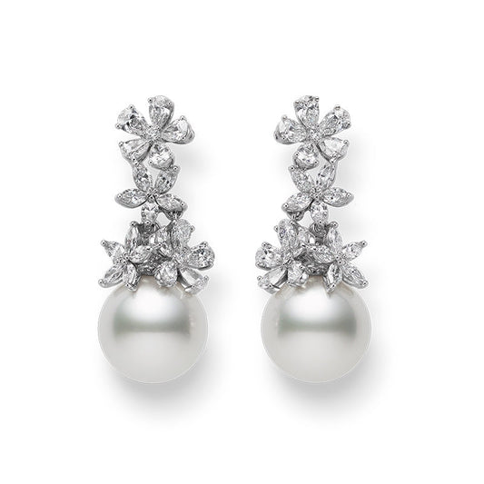 Carave Paris Floral Pearl Drop Earrings