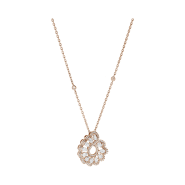 Carave Paris Floral Swirl Halo Crystal Pendant Necklace