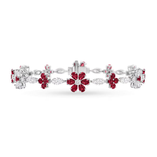 Carave Paris Forget Me Not Ruby Diamond Bracelet