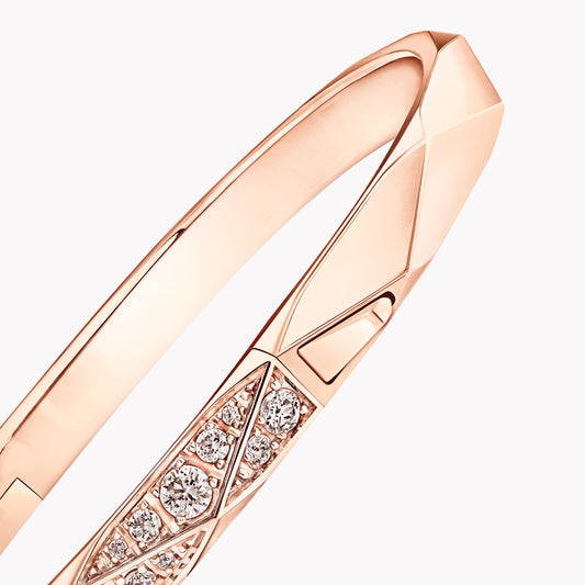 Carave Paris Rose Gold Geometric Diamond Bangle