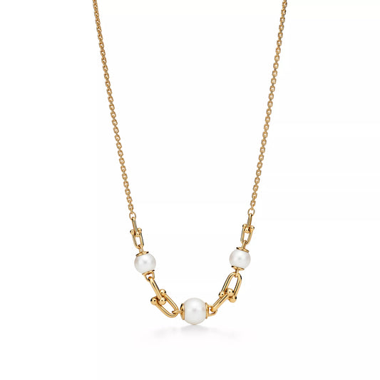 Carave Paris Gold Pearl Link Accent Necklace