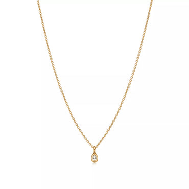 Carave Paris Gold Teardrop Solitaire Pendant Necklace