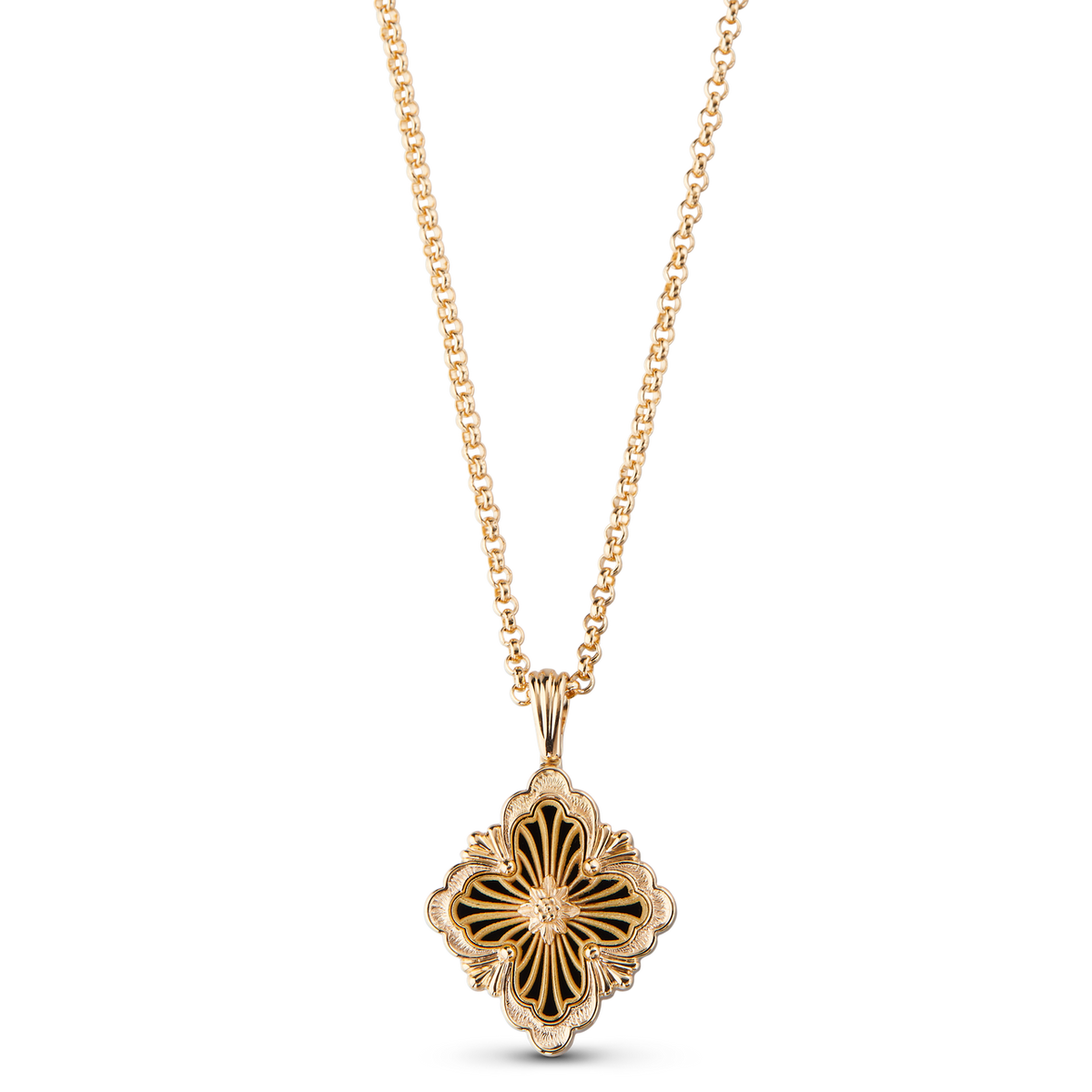Carave Paris Golden Floral Medallion Pendant Necklace