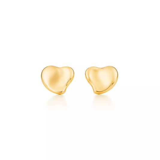 Carave Paris Golden Organic Heart Stud Earrings