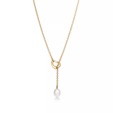 Carave Paris Golden Pearl Drop Lariat Necklace
