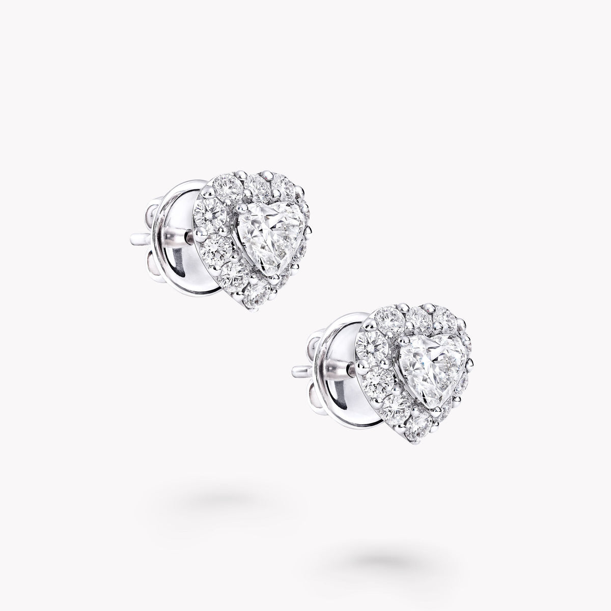 Carave Paris Heart Halo Diamond Stud Earrings