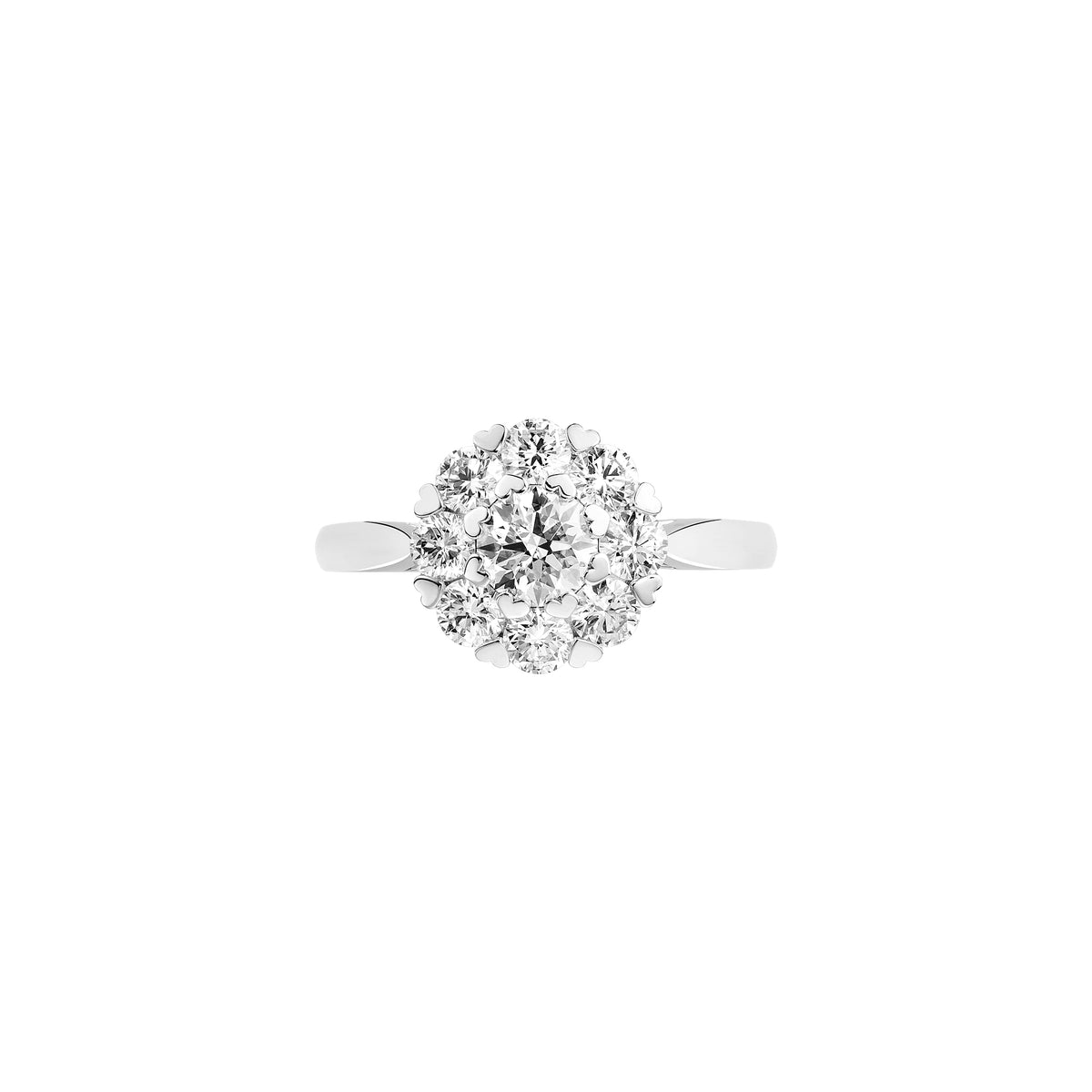 Carave Paris Heart Halo Round Cut Diamond Engagement Ring