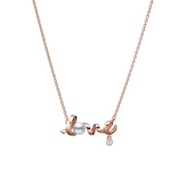 Carave Paris Love Pearl Script Pendant Necklace