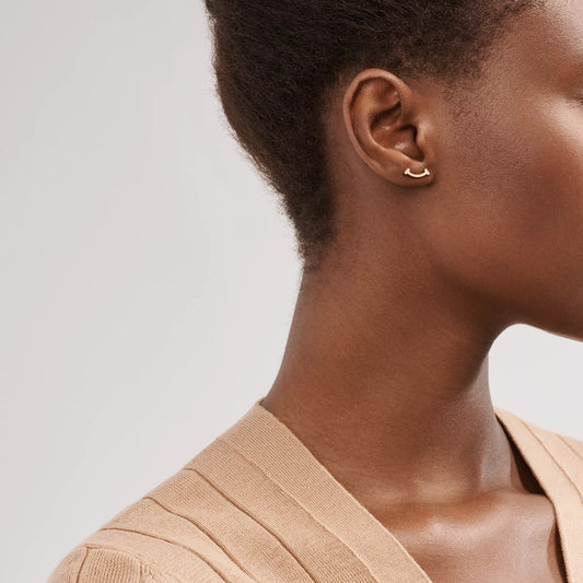 Carave Paris Minimalist Curve Bar Stud Earrings