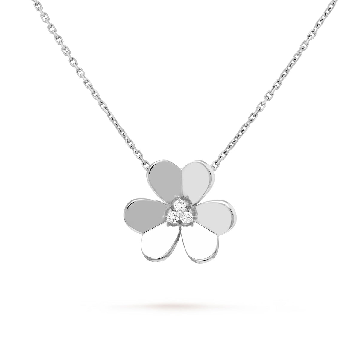 Carave Paris Minimalist Flower Diamond Pendant Necklace