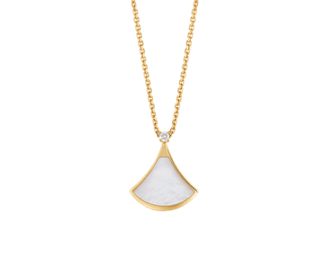 Carave Paris Mother of Pearl Fan Pendant Necklace