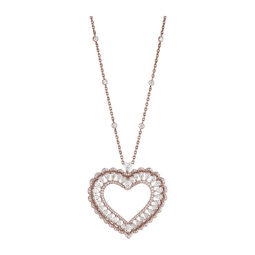 Carave Paris Open Heart Halo Crystal Pendant Necklace