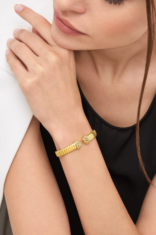 Carave Paris Pavé Heart Flex Bangle Bracelet