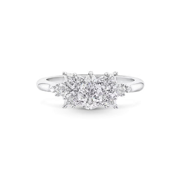 Carave Paris Pear Shaped Cluster Diamond Engagement Ring