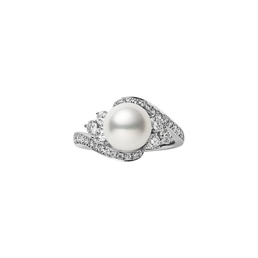 Carave Paris Pearl Diamond Bypass Cocktail Ring