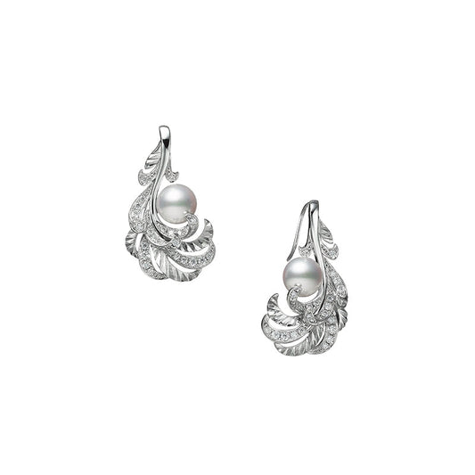 Carave Paris Pearl Floral Scroll Earrings