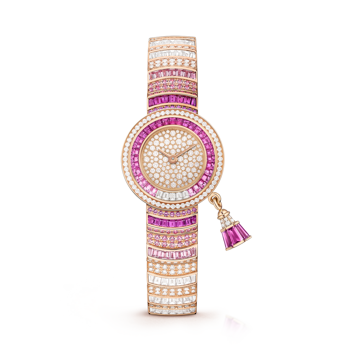 Carave Paris Pink Sapphire Diamond Charm Watch