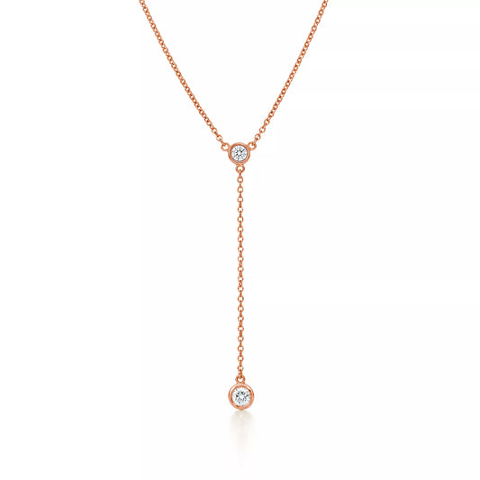 Carave Paris Bezel Set Drop Necklace in Rose Gold