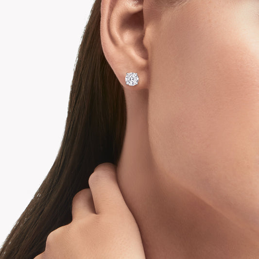 Carave Paris Round Solitaire Diamond Stud Earrings
