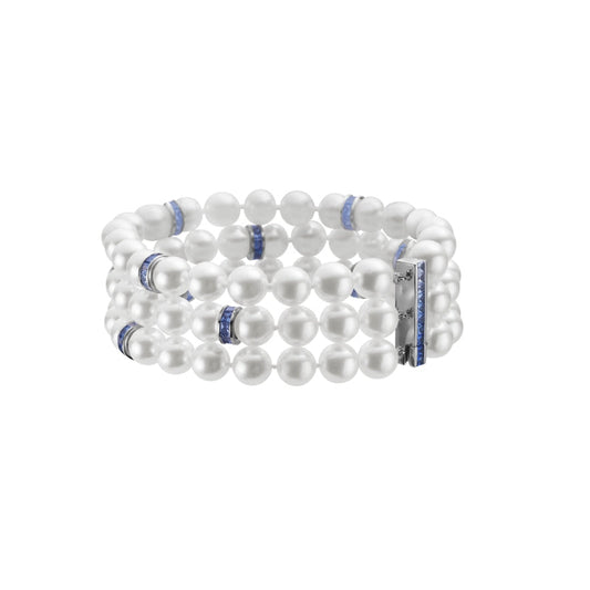 Carave Paris Sapphire & Pearl Multi Strand Bracelet