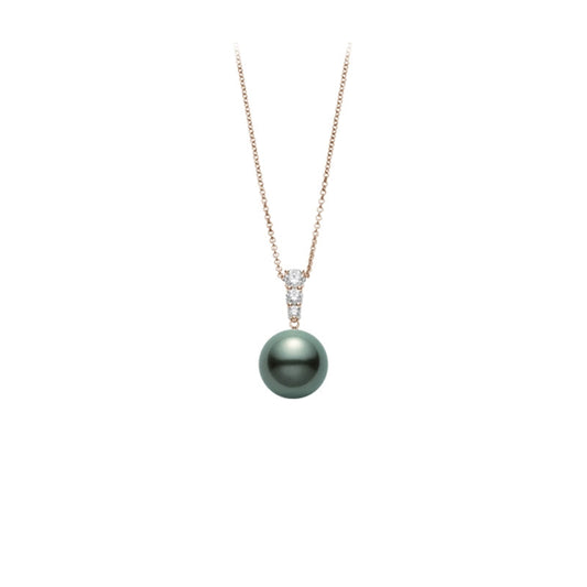 Carave Paris Tahitian Pearl Diamond Bail Pendant Necklace