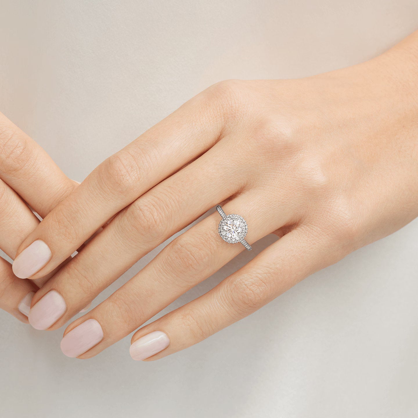 Carave Paris The One Double Halo Round Brilliant Diamond Engagement Ring