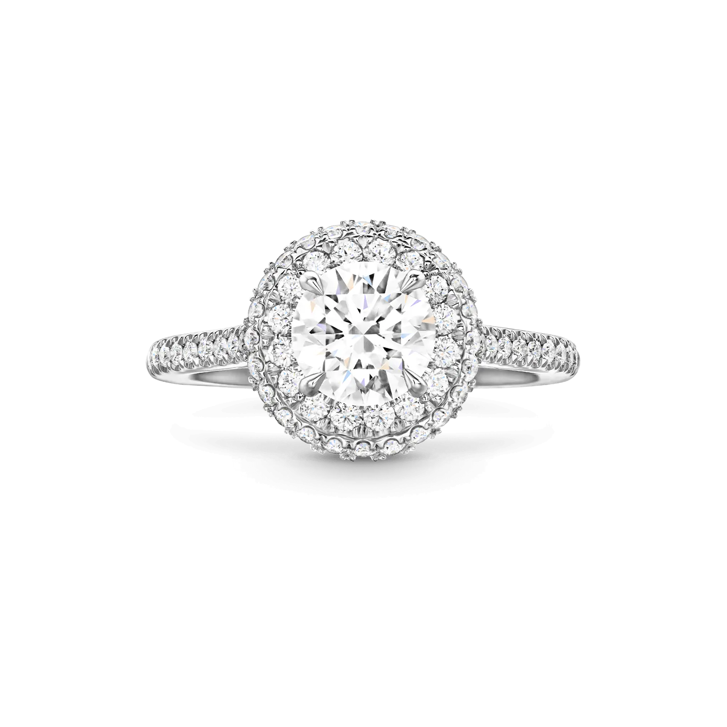 Carave Paris The One Double Halo Round Brilliant Diamond Engagement Ring