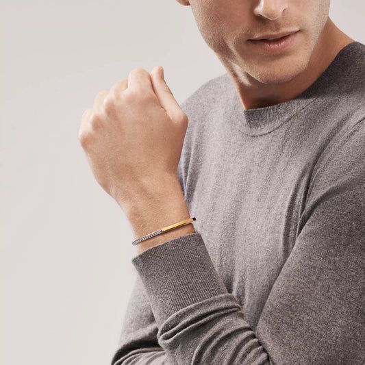 Carave Paris Two Tone Open Cuff Bangle Bracelet