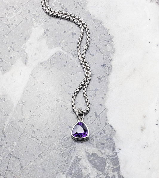 Carave Paris Trillion Cut Amethyst Pendant Necklace