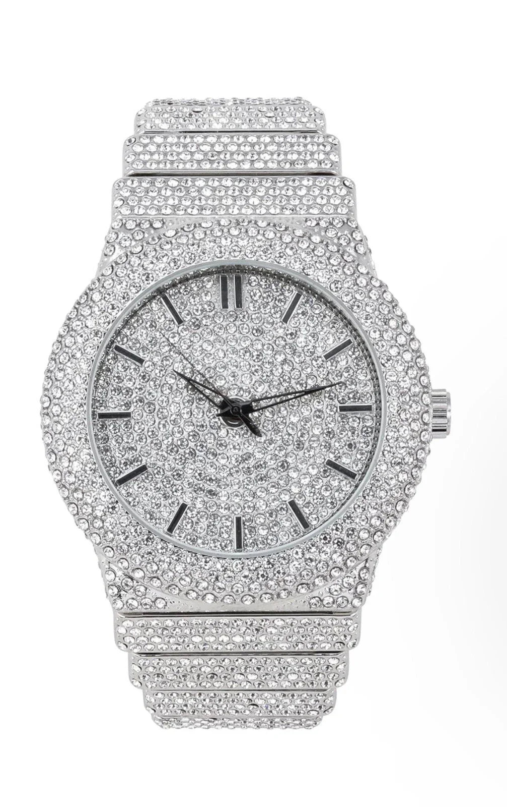 Carave Paris Platinum Infinity Iced Watch